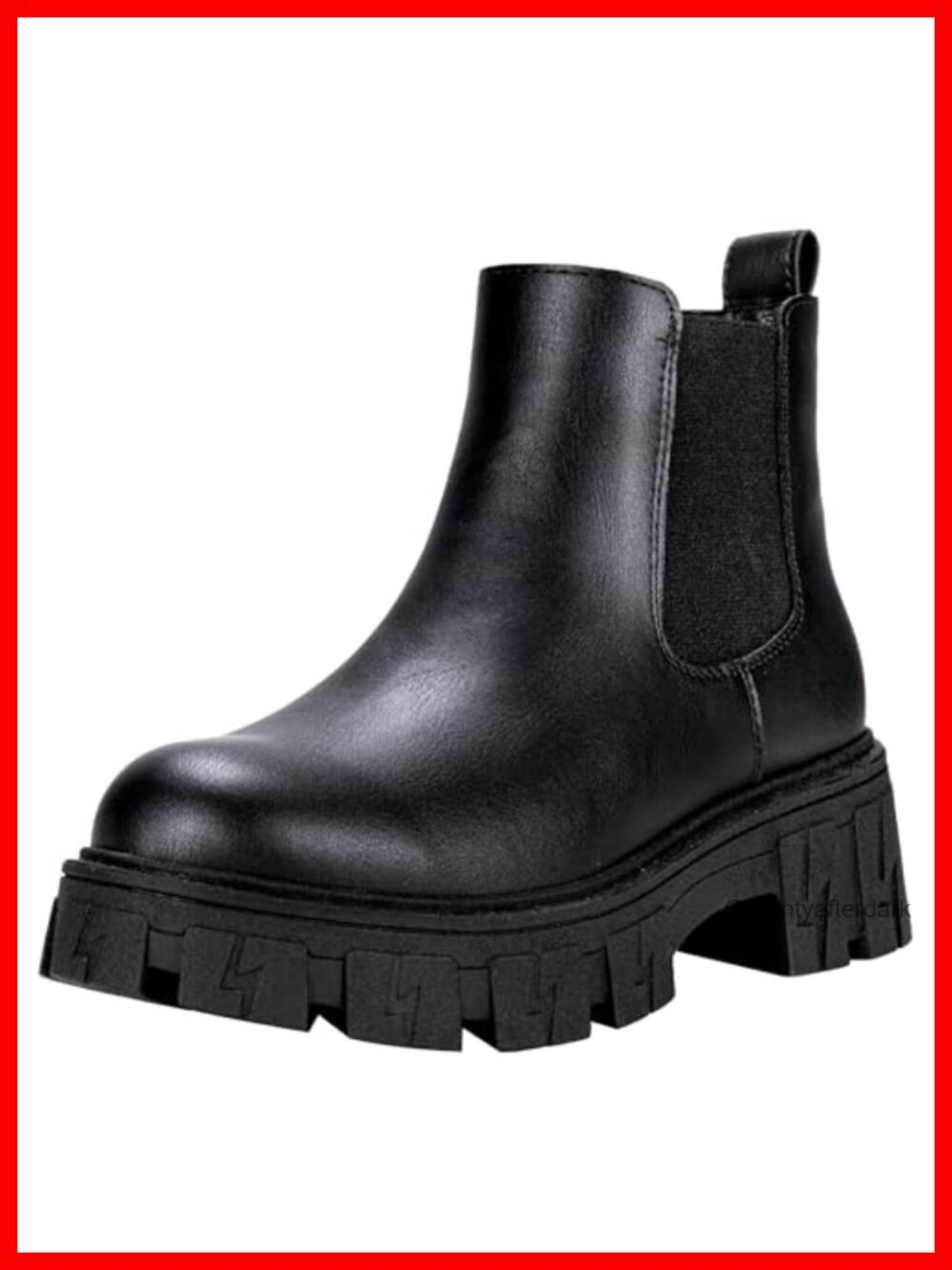 Chelsea Combat Boots Faux Leather Chunky Platform Ankle Booties